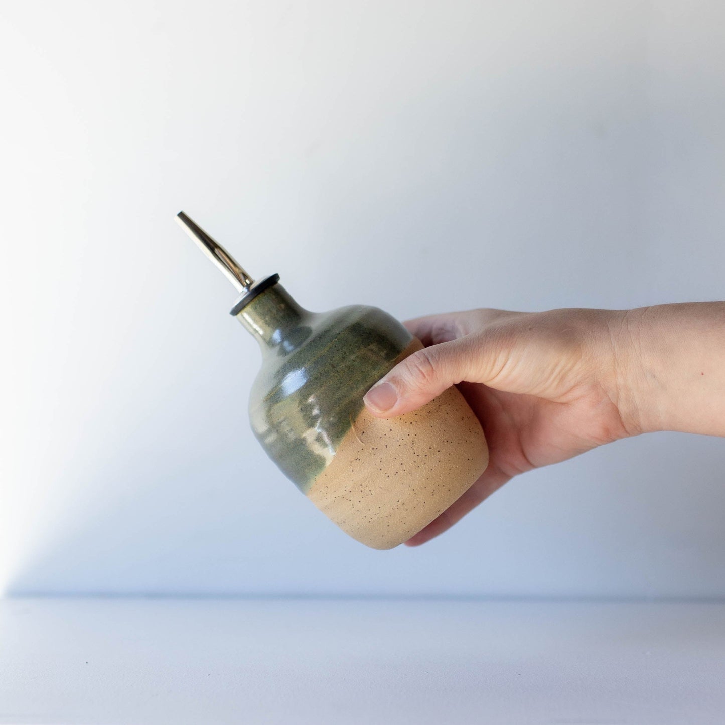 Lil Ceramics small oil pourer kelp handmade in New Zealand