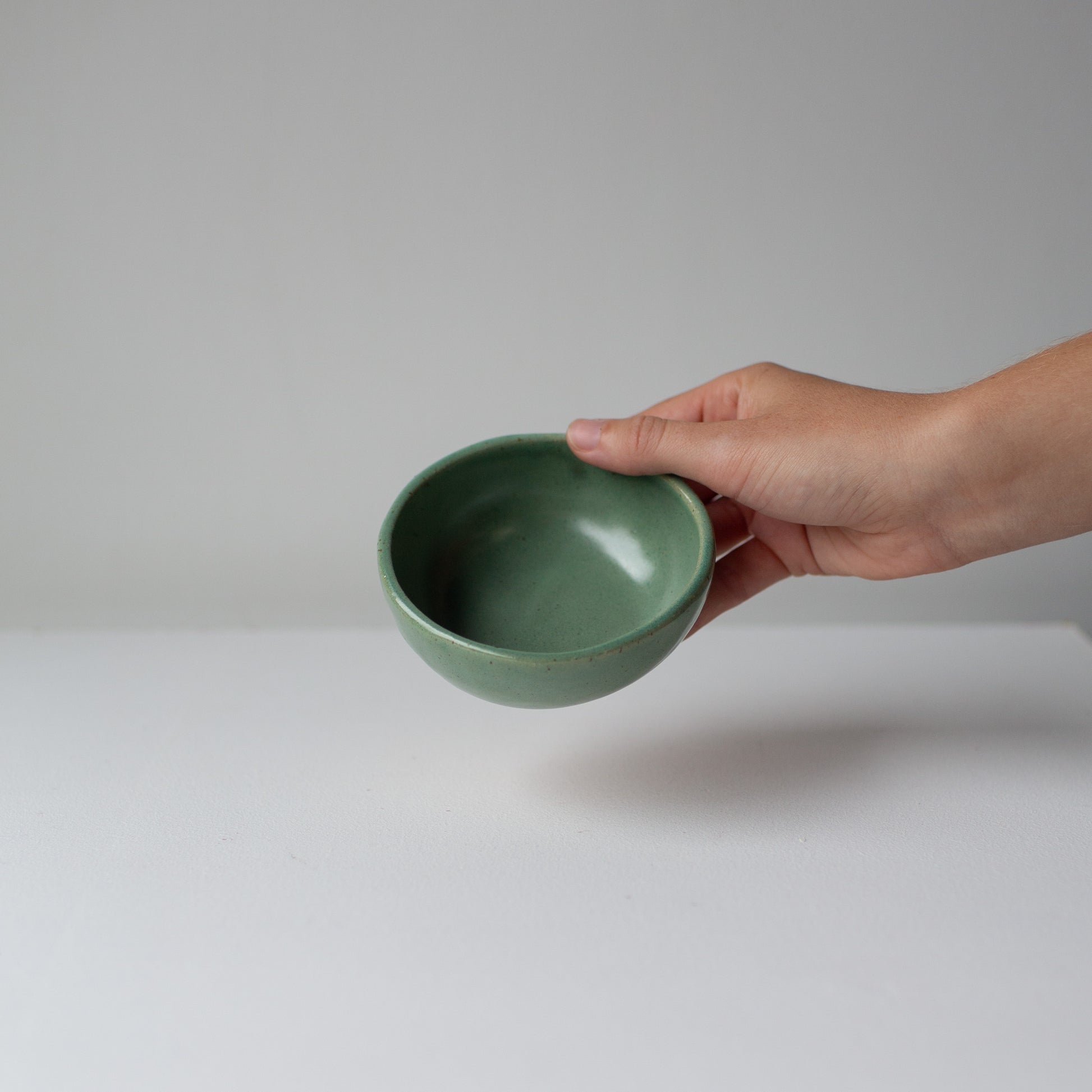Lil Ceramics olive bowl in sage green, handmade in Auckland, New Zealand