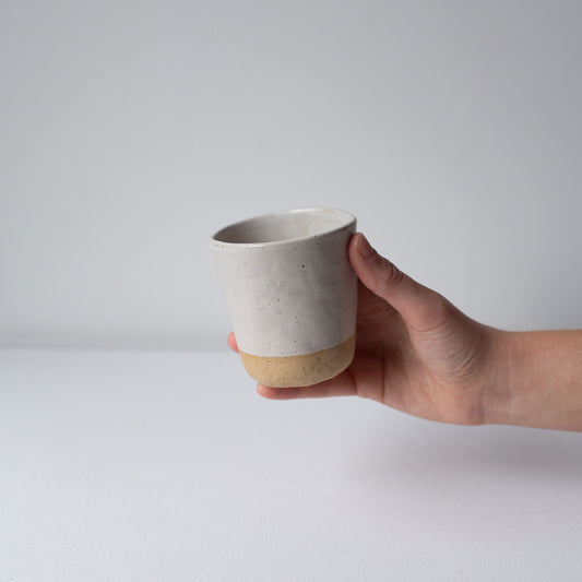 Coffee tumblers - Satin white on speckled clay