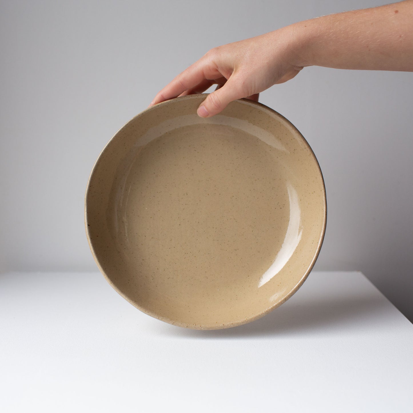 Deep dinner plate - Speckled tan