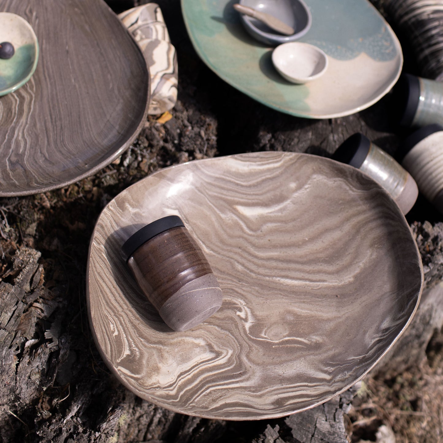 Ripple Footed Platter 03