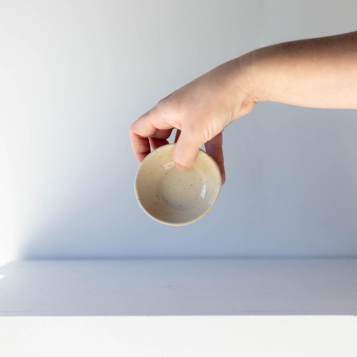 Lil Ceramics Speckled cream salt bowl hand Made in New Zealand