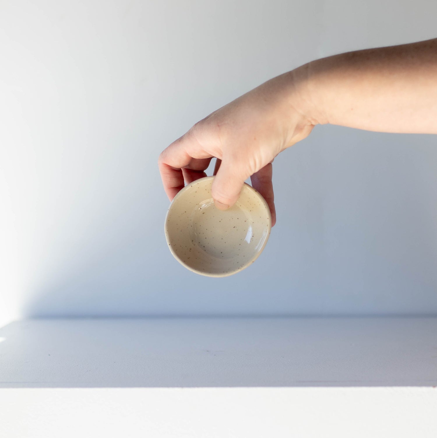 Lil Ceramics Speckled cream salt bowl hand Made in New Zealand