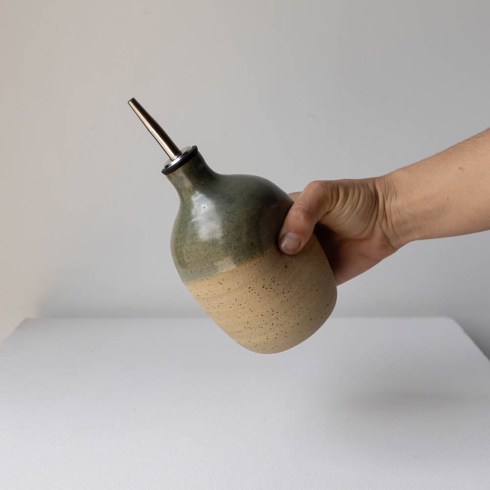 Lil Ceramics handmade oil pourer in granite - handmade in Auckland, New Zealand