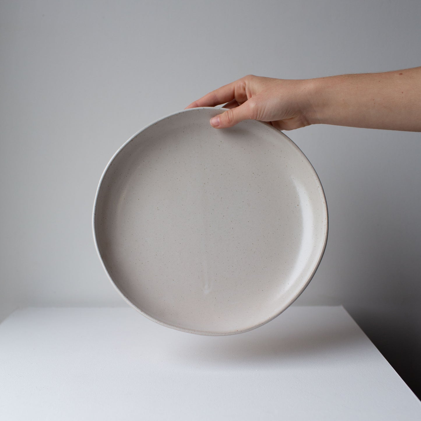 Large dinner plate - Satin white