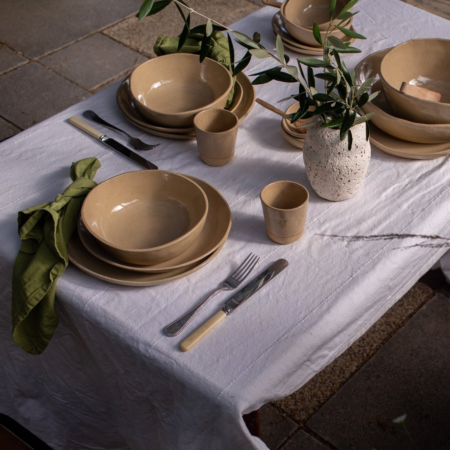 Full Spread Dinner Set - Speckled Tan