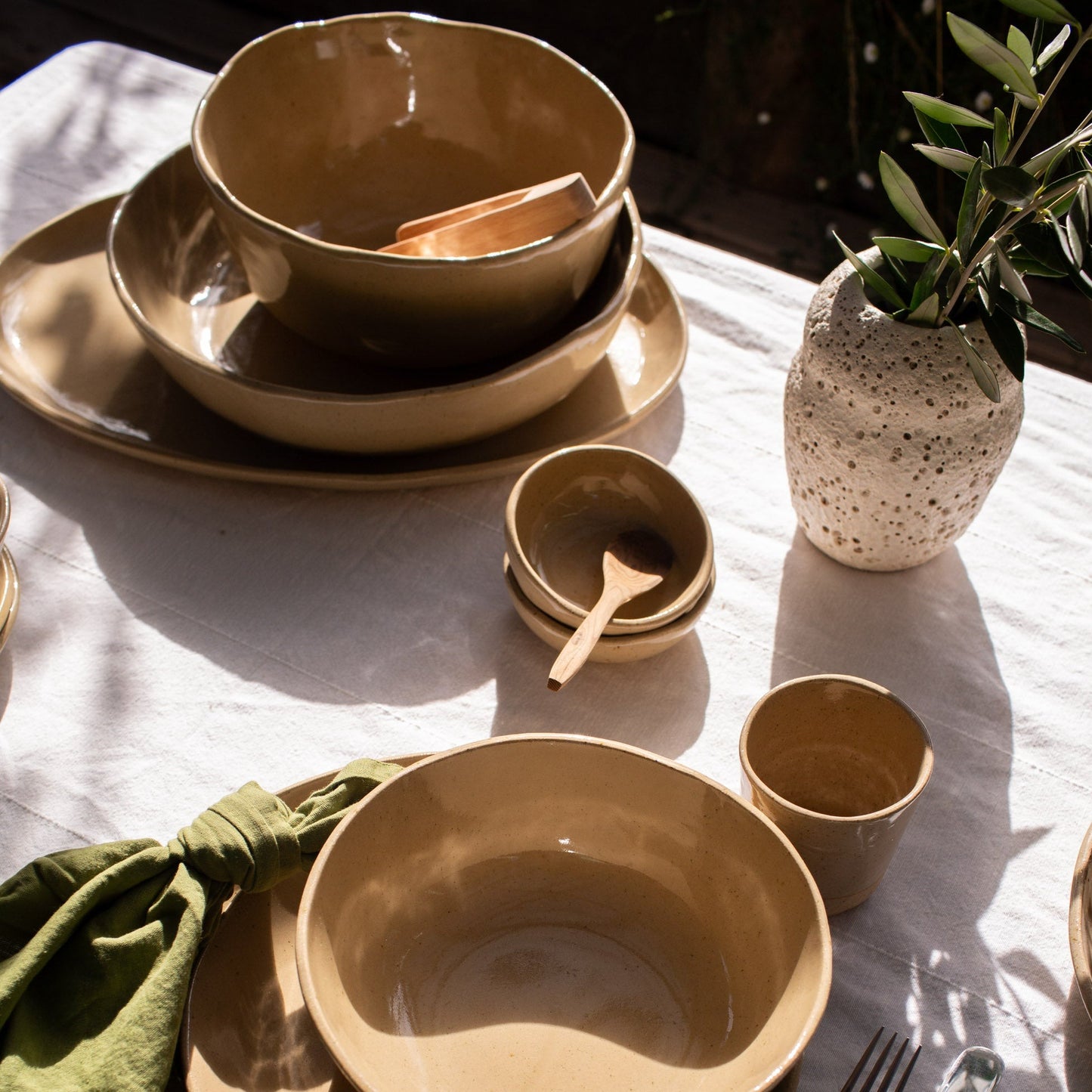 Full Spread Dinner Set - Speckled Tan